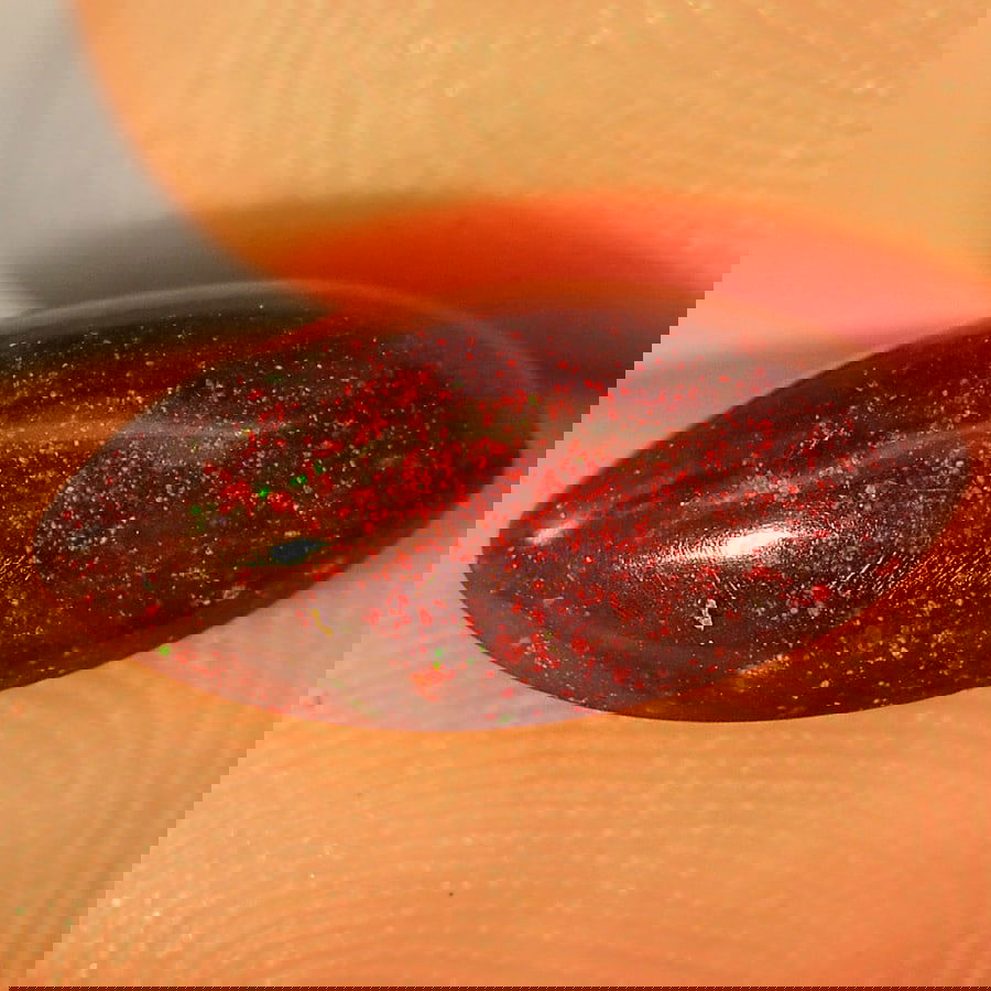 Natural Play Of Color Rainbow Fire Red Black Opal 1.66 Ct. Marquise Cabochon Shape Gemstone From (1 of 3)