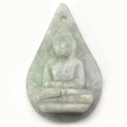 Natural White Green Jade 40.90 Ct. Buddha Carving Size 36 x 22 Mm. Gemstone: Product ID: 819812004 Product Name: Natural Jade Weight: 40.90 CT. Size: 36 x 22 x 9 MM. Shape: Buddha Carving Color: Green Clarity:Opaque Luster: Good Gems Origin: Thailand Treatment: Unheated Crysta