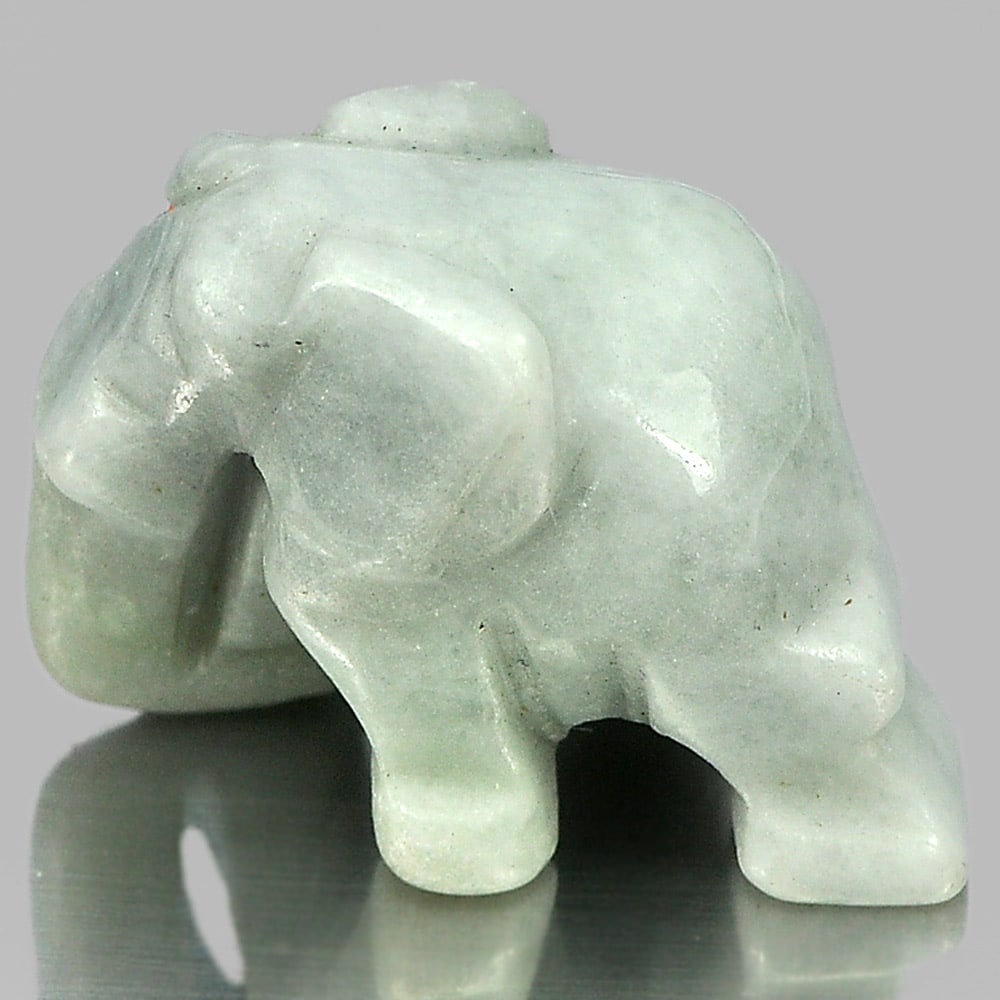 Natural Jade 56.83 Ct. Elephant Carving Size 25 x 19 Mm. Gemstone From Thailand: Product ID: 819812990 Product Name: Natural Jade Weight: 56.83 CT. Size: 25 x 19 x 16 MM. Shape: Elephant Carving Color: Green Clarity:Opaque Luster: Good Gems Origin: Thailand Treatment: Unheated Cry