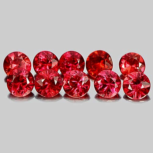 Natural Orange Songea Sapphire 1.04 Ct. 10 Pcs. Round Diamond Cut 2.8 Mm. Gemstone from Tanzania (1 of 3)