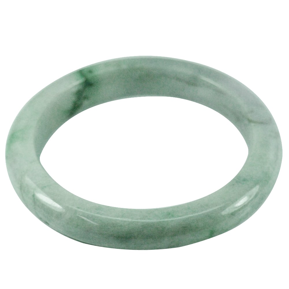 Natural Green Jade Bangle 375 Ct. Gemstone Unheated Size 87 x 67 x 12 Mm. (1 of 3)