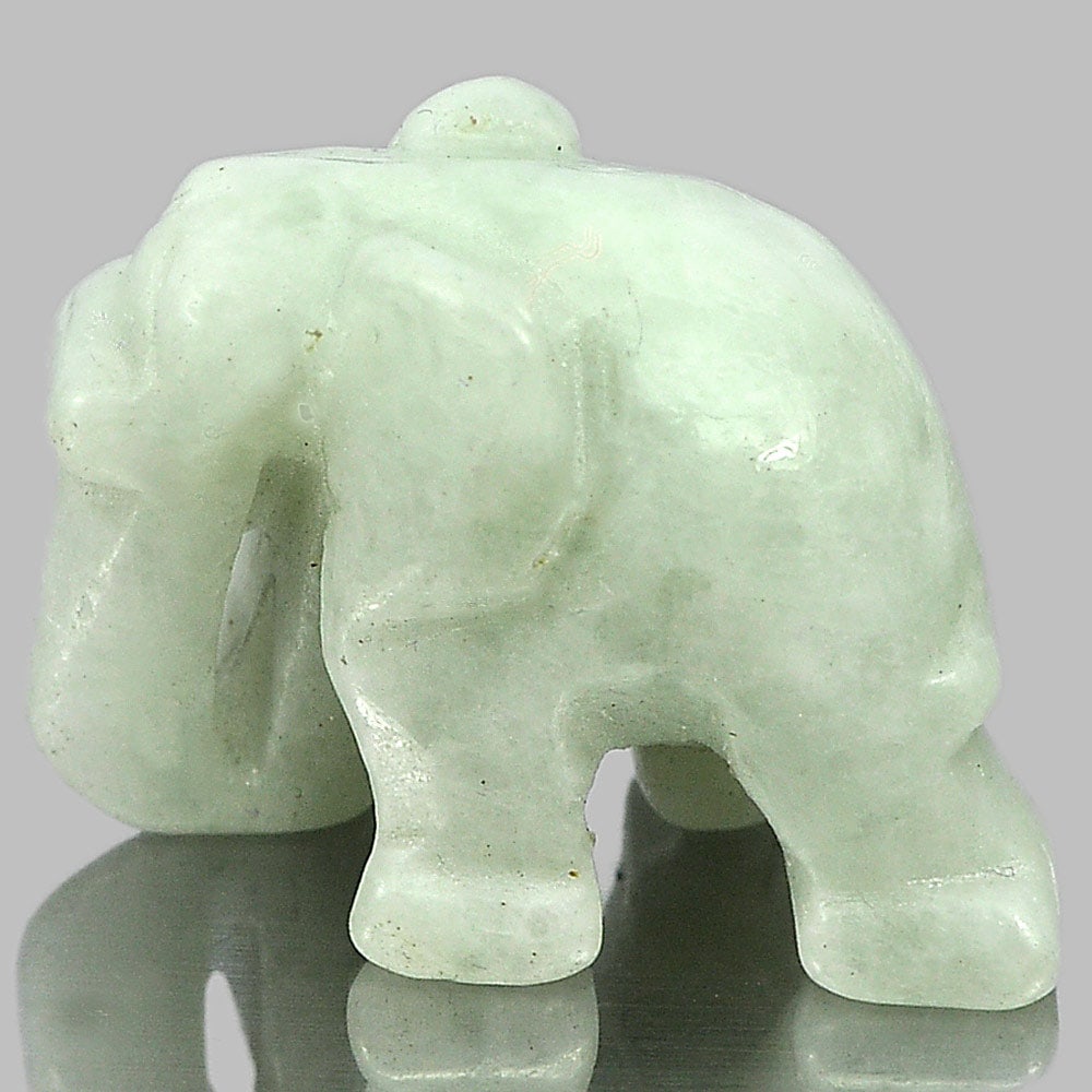 Natural Jade 51.94 Ct. Elephant Carving Size 25 x 18 Mm. Gemstone Unheated: Product ID: 819812976 Product Name: Natural Jade Weight: 51.94 CT. Size: 25 x 18 x 15 MM. Shape: Elephant Carving Color: Green Clarity:Opaque Luster: Good Gems Origin: Thailand Treatment: Unheated Cry
