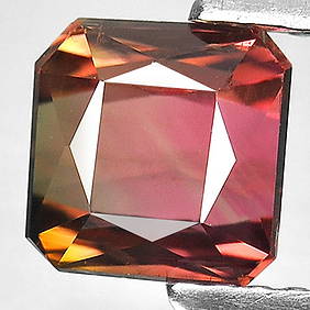 Natural Multi Color Tourmaline 1.73 Ct. VVS Octagon Shape 6.2 x 6.2 Mm. Gemstone From Nigeria (1 of 3)