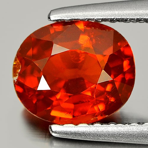 Natural Reddish Orange Spessartine Garnet 1.50 Ct. Oval Shape 7.3 x 6.2 Mm. Gemstone from Nigeria (1 of 3)
