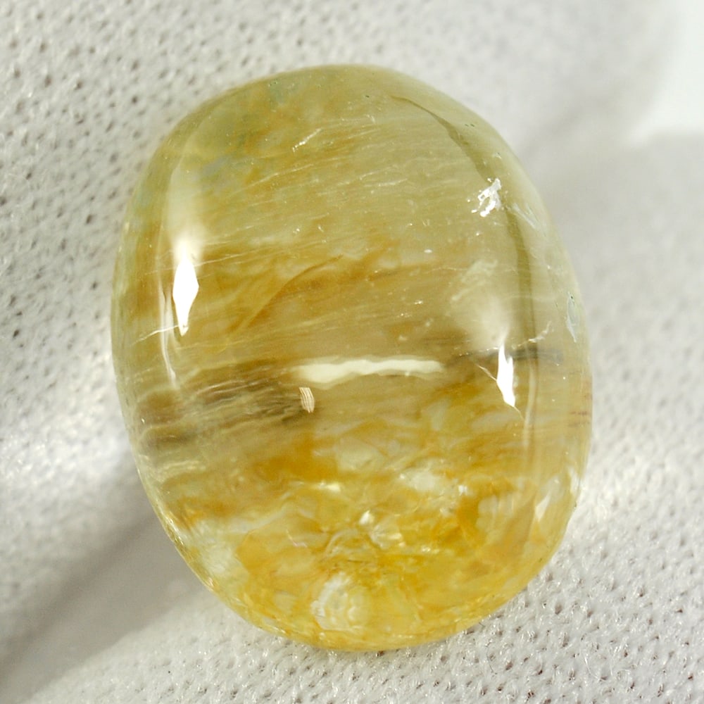 Natural Rutile Quartz 10.22 Ct. Oval Cabochon Shape 15.3 x 12 Mm. Gemstone From Thailand (1 of 3)