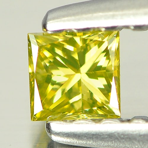 Natural Yellow Loose Diamond 0.11 Ct. Good Cutting Square Princess Cut 2.8 x 2.7 x 2 Mm.: Product ID: 802104388 Product Name: Natural Enhanced Diamond Weight: 0.11 CT. Size: 2.8 x 2.7 x 2 MM. Shape: Square Princess Cut Color: Yellow Clarity:VVS Luster: Good Gems Origin: Belgium Treatment: 