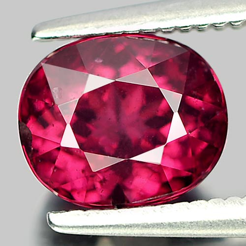 Natural Purplish Red Rhodolite Garnet 2.07 Ct. Oval Shape 7.2 x 6.1 x 5.3 Mm. Gemstone: Product ID: 802925981 Product Name: Natural Rhodolite Weight: 2.07 CT. Size: 7.2 x 6.1 x 5.3 MM. Shape: Oval Color: Purplish Red Clarity:VSI Luster: Good Gems Origin: Madagascar Treatment: Unheated Cr