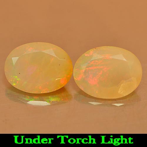 Natural Multi Color Opal 1.52 Ct. 2 Pcs. Oval Shape 8.2 x 6.1 Mm. Unheated Gemstone: Product ID: 818725375 Product Name: Natural Opal Weight: 1.52 CT. Size: 8.2 x 6.1 x 3.8 MM. Shape: Oval Color: Multi Color Clarity:Semi - Transparent Luster: Iridescent Gems Origin: Ethiopia Treatment