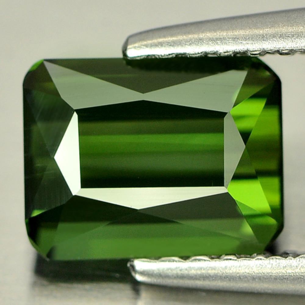 Green Tourmaline 1.42 Ct. Octagon Shape 7.3 x 5.7 Mm. Gemstone From Nigeria (1 of 3)