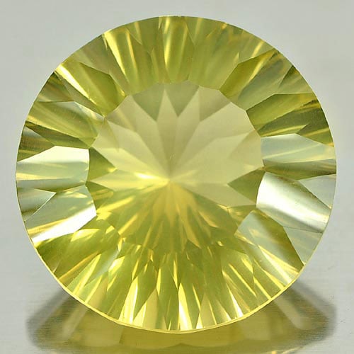 Natural Quartz Yellow Lemon 35.38 Ct. Clean Round Concave Cut Shape 24 Mm. Gemstone From Brazil: Product ID: 805524441 Product Name: Natural Quartz Weight: 35.38 CT. Size: 24 x 24 x 13.4 MM. Shape: Round Concave Cut Color: Yellow Clarity:IF Luster: Very Good Gems Origin: Brazil Treatment: Unheate