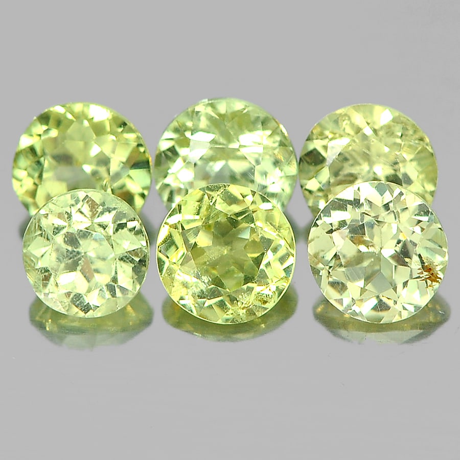 Natural Greenish Yellow Mali Garnet 1.83 Ct. 6 Pcs. Round Shape 3.7 x 2.9 Mm. Gemstone From: Product ID: 802936123 Product Name: Natural Mali Garnet Weight: 1.83 CT. Size: 3.7 x 2.9 to 4.1 x 3 MM. Shape: Round Color: Yellow Clarity:SI1 Luster: Good Gems Origin: Madagascar Treatment: Unheated 