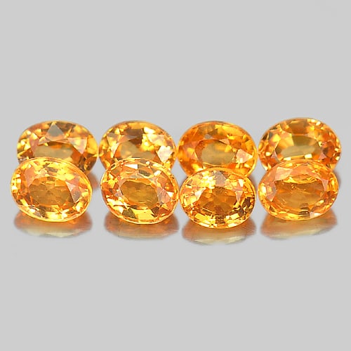 Natural Unheated Orange Spessartine Garnet 2.17 Ct. Oval Shape 8 Pcs. 4 x 3 Mm. Gemstone From (1 of 3)