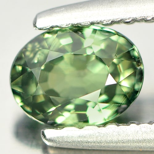 Certified Unheated Natural Bluish Green Sapphire 0.59 Ct. Oval Shape 5.4 x 4.1 Mm. Gemstone From (1 of 3)