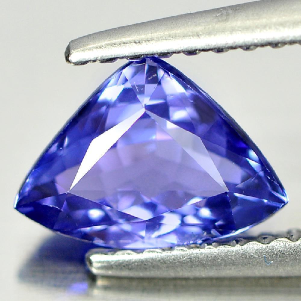 Natural Violetish Blue Tanzanite 1.04 Ct. Trilliant Shape 8.2 x 6 Mm. Gemstone From Tanzania: Product ID: 807005974 Product Name: Natural Tanzanite Weight: 1.04 CT. Size: 8.2 x 6 x 3.6 MM. Shape: Trilliant Color: Purple Clarity:VSI Luster: Very Good Gems Origin: Tanzania Treatment: Heated Crys