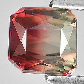 Natural Bi Color Tourmaline 1.71 Ct. Octagon Shape 6.3 x 6.1 Mm. Gemstone From Nigeria (1 of 3)