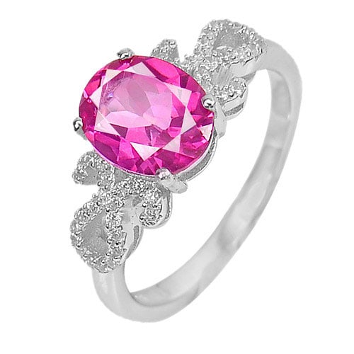 Natural Pink Topaz 925 Sterling Silver Ring Jewelry Size 8 (1 of 3)