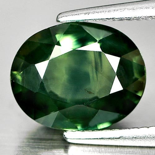 Natural Green Sapphire 2.02 Ct. Oval Shape 8.8 x 7 Mm. Gemstone From Thailand (1 of 3)