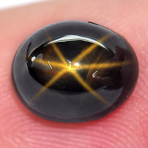 Natural Golden Star Sapphire 6 Rays 3.60 Ct. Oval Cabochon Shape 9.2 x 7.4 Mm. Gemstone From: Product ID: 806158137 Product Name: Natural Star Sapphire Weight: 3.60 CT. Size: 9.2 x 7.4 x 5 MM. Shape: Oval Cabochon Color: Yellow Clarity:Opaque Luster: Good 6 Rays Star Gems Origin: Thailand Trea