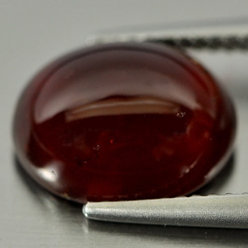 Natural Red Orange Hessonite Garnet 5.74 Ct. Oval Cabochon Shape 11.9 x 9.7 Mm. Gemstone From (1 of 3)