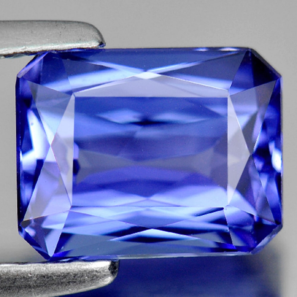 Natural Violetish Blue Tanzanite 1.96 Ct. Clean Octagon Shape 8.2 x 6.4 Mm. Gemstone From Tanzania (1 of 3)