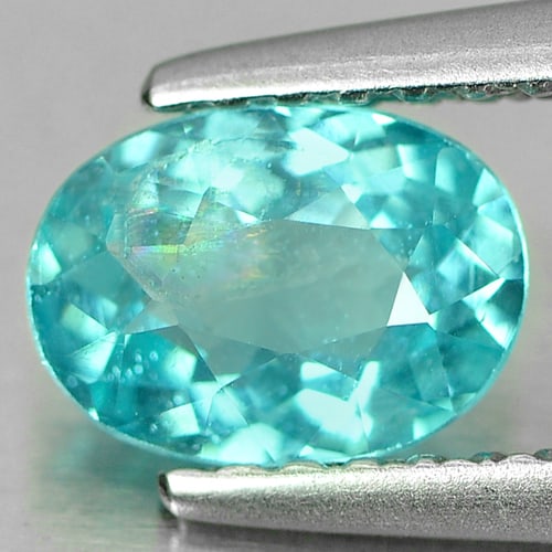 Natural Paraiba Color Apatite 0.75 Ct. Oval Shape 6.8 x 5 Mm. Gemstone From Tanzania (1 of 3)