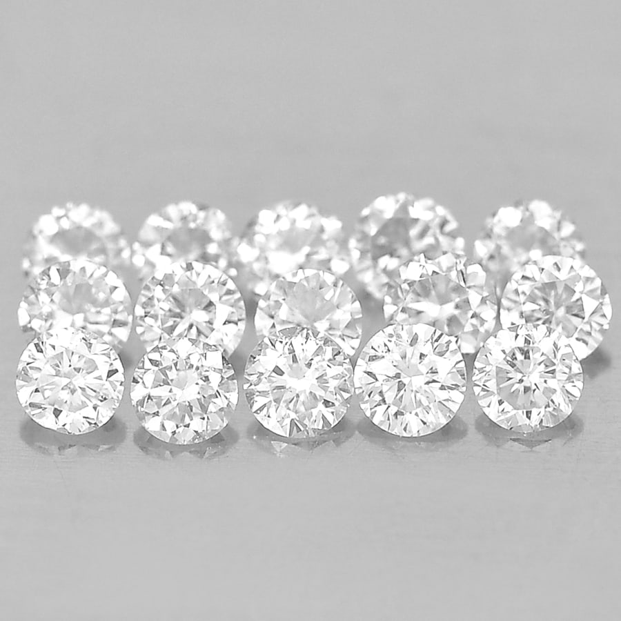 Natural Loose Diamond  0.14 Ct 15 Pcs. Round Brilliant Cut Size 1.3 Mm. From Belgium (1 of 3)