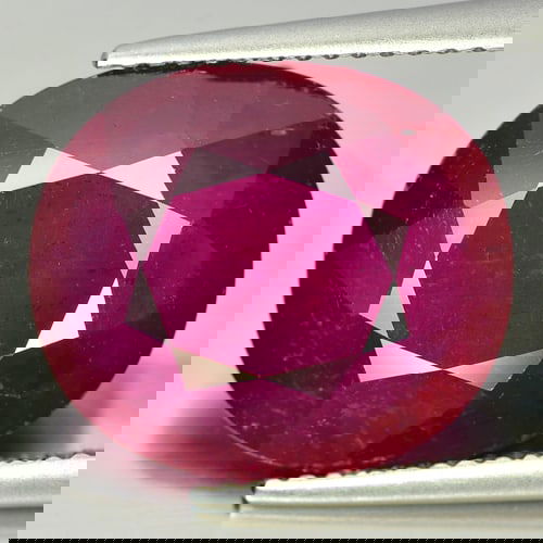 Natural Purplish Red Ruby 10.69 Ct. Oval Shape 15 x 13 Mm Gemstone from Mozambique (1 of 3)