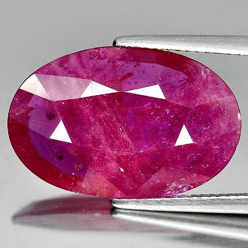 Natural Red Pink Ruby 10.98 Ct. Oval Shape 21 x 13.8 Mm Gemstone from Madagascar (1 of 3)