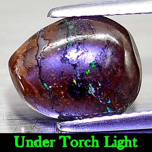 Natural Multi Color Flashing Boulder Opal 3.22 Ct. Free Form Cabochon Gemstone From Australia (1 of 3)