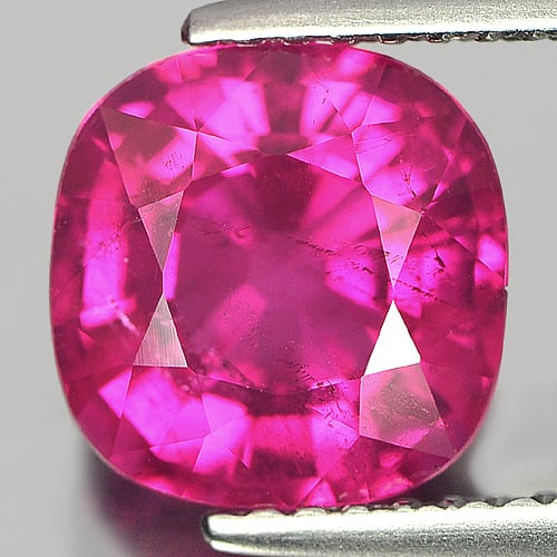 Certified Natural Purplish Pink Tourmaline 2.61 Ct. Cushion Shape 8.46 x 8.28 Mm. Gemstone From: Product ID: 805800268 Product Name: Natural Rubellite Weight: 2.61 CT. Size: 8.46 x 8.28 x 5.43 MM. Shape: Cushion Color: Purplish Pink Clarity:SI Luster: Beautiful Gems Origin: Nigeria Treatment: Unh