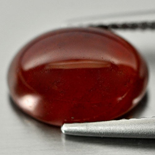 Natural Hessonite Garnet Orange Red 4.90 Ct. Oval Cabochon Shape 11.7 x 8.8 Mm. Gemstone From (1 of 3)