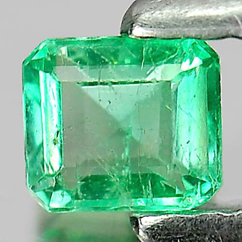 Natural Green Emerald 0.24 Ct. Octagon Shape 4.2 x 3.7 Mm. Gemstone Unheated From Columbia: Product ID: 802403092 Product Name: Natural Emerald Weight: 0.24 CT. Size: 4.2 x 3.7 x 2.5 MM. Shape: Octagon Color: Green Clarity:SI Luster: Good Gems Origin: Columbia Treatment: Unheated Crystal Str