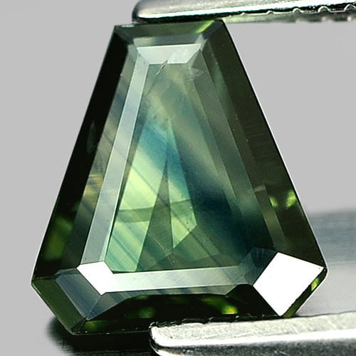 Natural Sapphire Bluish Green 0.79 Ct. Fancy Shape 7.1 x 6.8 Mm. Gemstone From Thailand (1 of 3)