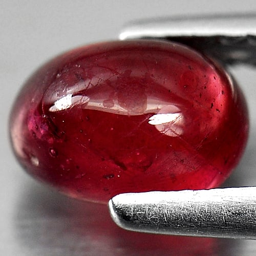 Natural Red Ruby 1.46 Ct. Oval Cabochon Shape 6.9 x 5 Mm. Gemstone From Madagascar (1 of 3)