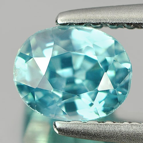 Natural Blue Zircon 1.31 Ct. Oval Shape 6 x 5 Mm. Gemstone From Cambodia: Product ID: 807724902 Product Name: Natural Zircon Weight: 1.31 CT. Size: 6 x 5 x 4.2 MM. Shape: Oval Color: Blue Clarity:VSI Luster: Good Gems Origin: Cambodia Treatment: Heated Crystal Structure: Te