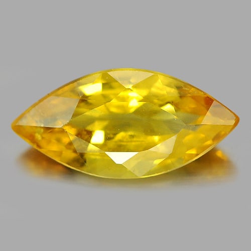 Natural Yellow Sapphire 0.87 Ct. Marquise Shape 9.1 x 4.4 Mm. Gemstone From Thailand: Product ID: 806158694 Product Name: Natural Yellow Sapphire Weight: 0.87 CT. Size: 9.1 x 4.4 x 2.8 MM. Shape: Marquise Color: Yellow Clarity:SI1 Luster: Good Gems Origin: Thailand Treatment: Heated Cr