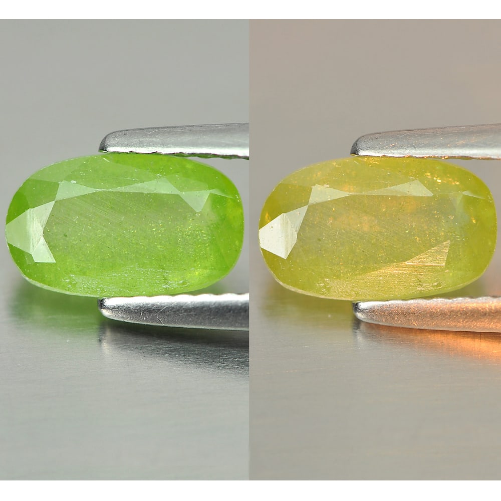 Green Titanium Natural Sphene With Rainbow Spark 1.44 Ct. Oval Shape 9 x 5.5 Mm Gemstone From: Product ID: 806507963 Product Name: Natural Sphene Weight: 1.44 CT. Size: 9 x 5.5 x 3 MM. Shape: Oval Color: Green Clarity:SI1 Luster: Adamantine Gems Origin: Madagascar Treatment: Unheated Crystal St