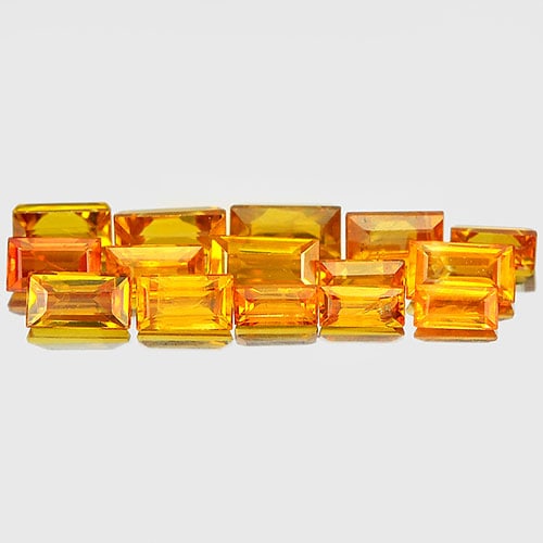 Natural Yellow Sapphire 2.14 Ct. 15 Pcs. Baguette Shape Gemstones From Thailand: Product ID: 806161820 Product Name: Natural Yellow Sapphire Weight: 2.14 CT. Size: 3 x 1.5 to 4.1 x 2.2 MM. Shape: Baguette Color: Yellow Clarity:VSI Luster: Good Gems Origin: Thailand Treatment: Heat