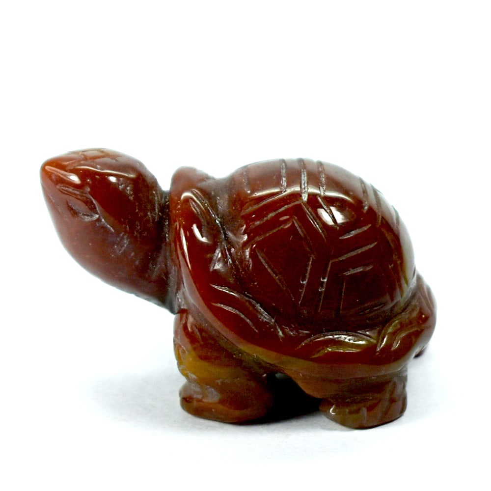 Natural Genuine Brazilian Agate 143.91 Ct. Turtle Carving Size 27 x 40 x 27 Mm.: Product ID: 807804884 Product Name: Natural Gemstones Weight: 143.91 CT. Size: 27 x 40 x 27 MM. Shape: Caving Color: multi Color brown Honey Clarity:Opaque Luster: None Gems Origin: Brazil Treatment: 