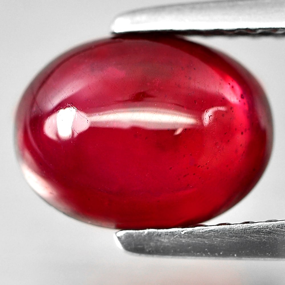 Natural Red Ruby 2.94 Ct. Oval Cabochon Shape 9.3 x 7.1 Mm. Gemstone From Madagascar (1 of 3)