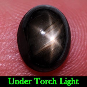 Natural Black Star Sapphire 2.24 Ct. Oval Cabochon Shape 8.4 x 6.7 Mm. Gemstone From Thailand: Product ID: 806136352 Product Name: Natural Star Sapphire Weight: 2.24 CT. Size: 8.4 x 6.7 x 3.7 MM. Shape: Oval Cabochon Color: Black Clarity:Opaque Luster: Good 6 Rays Star Gems Origin: Thailand Tre