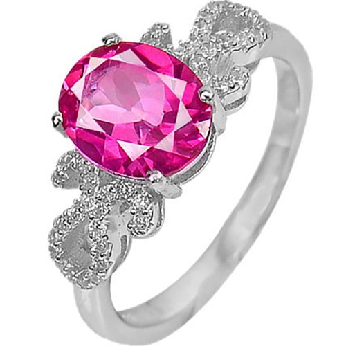 Natural Pink Topaz 925 Sterling Silver Jewelry 3.82 Grams Ring Size 8 (1 of 3)