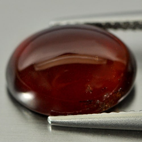 Natural Red Orange Hessonite Garnet 4.75 Ct. Oval Cabochon Shape 11.8 x 9.1 Mm. Gemstone From (1 of 3)