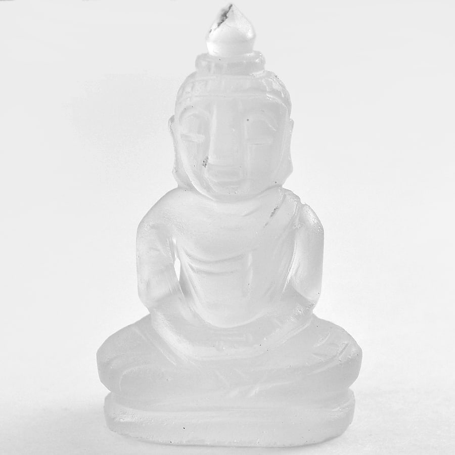 Natural White Quartz 55.17 Ct. Buddha Carving Shape 38 x 22 Mm. Gemstone From Thailand: Product ID: 815501939 Product Name: Natural Quartz Weight: 55.17 CT. Size: 38 x 22 x 15 MM. Shape: Buddha Carving Color: White Clarity:Semi - Transparent Luster: Good Gems Origin: Thailand Treatment: 
