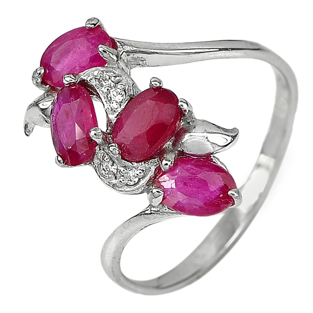 Natural Pink Ruby 925 Sterling Silver Ring Jewelry 2.98 Grams Size 9.5 (1 of 3)