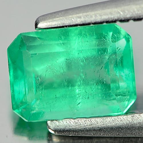 Natural Green Emerald 0.50 Ct. Octagon Shape 5.7 x 4.1 Mm. Gemstone Unheated From Columbia (1 of 3)