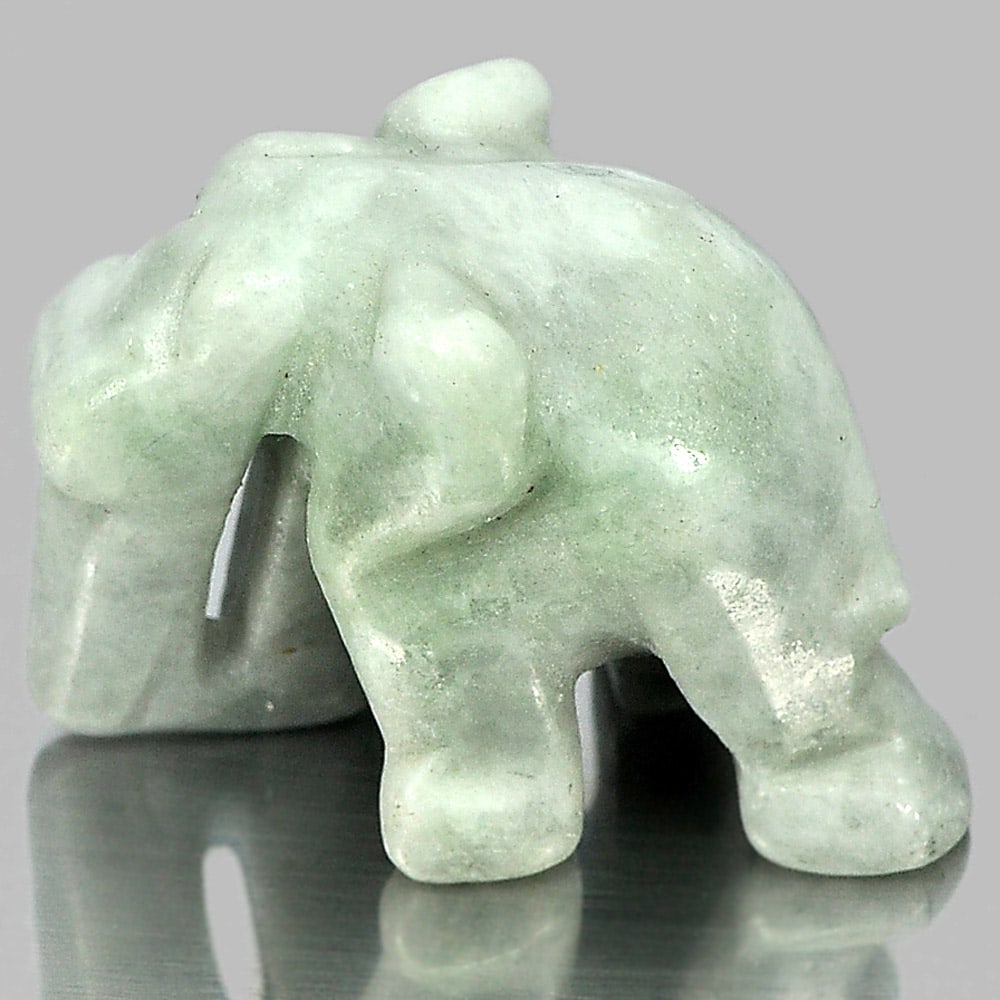 Natural Green Jade 42.12 Ct. Elephant Carving Size 25 x 18 Mm. Gemstone Unheated From Thailand: Product ID: 819812995 Product Name: Natural Jade Weight: 42.12 CT. Size: 25 x 18 x 14 MM. Shape: Elephant Carving Color: Green Clarity:Opaque Luster: Good Gems Origin: Thailand Treatment: Unheated Cry