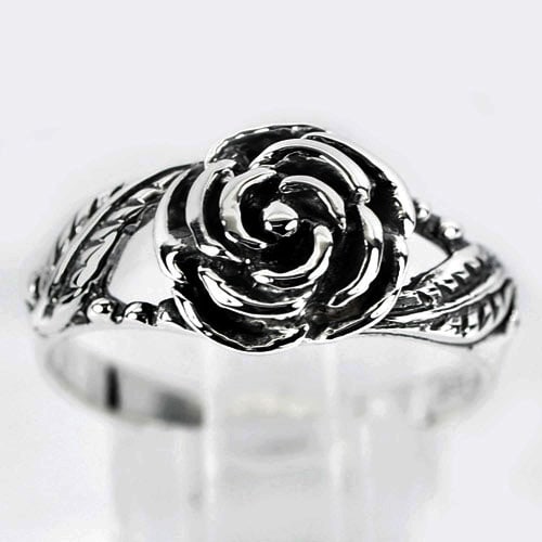 925 Sterling Silver Jewelry 3.39 Grams Beautiful Design Rose Flower Ring Size 7.5 (1 of 3)