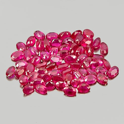 Natural Purplish Red Ruby 58.22 Ct. 92 Pcs. Oval Shape 6 x 4.4 Mm. Gemstone From Madagascar (1 of 3)