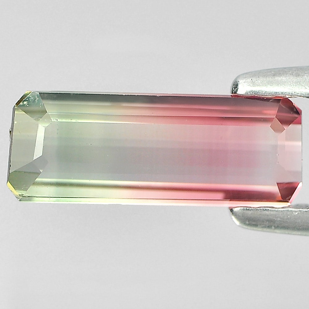 Natural Bi-Color Tourmaline 1.42 Ct. VVS Octagon Shape 11 x 4.2 Mm Gemstone From Nigeria (1 of 3)